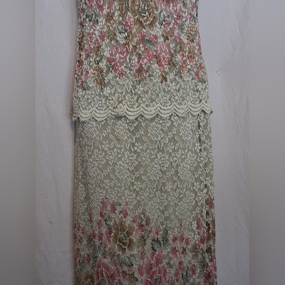 Vintage Easter Full Lace Detailed Elegant Floral Wedding Scalloped  Dress Small - Picture 4 of 12